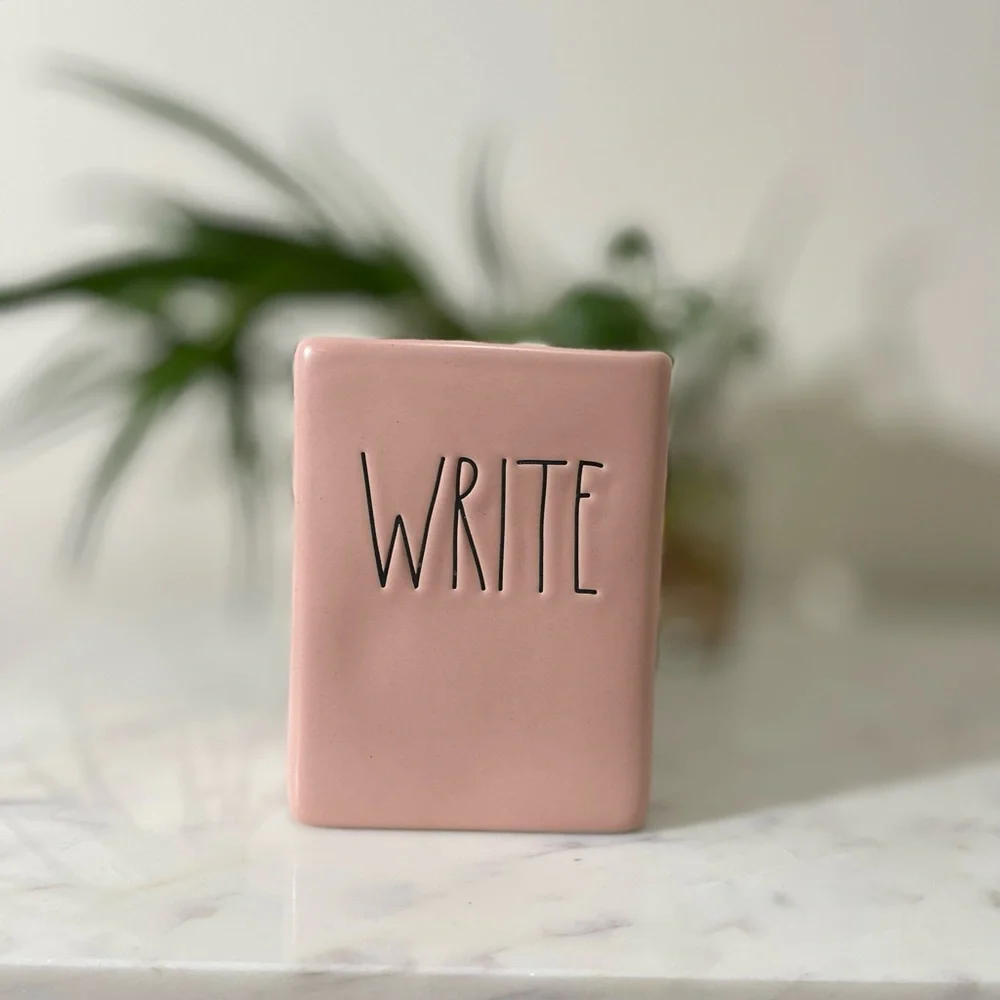 New Rae Dunn Write ceramic pen pencil cup.